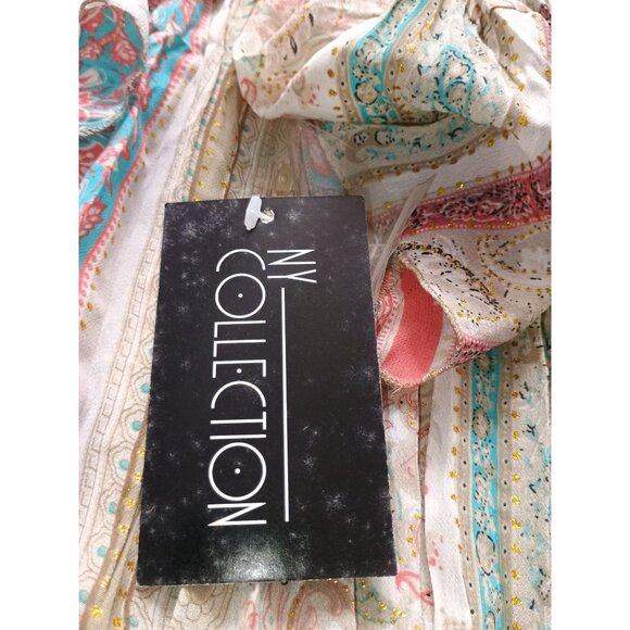 Ruffle Front Blouse With Paisley & Stripes By NY Collection XL Polyester - Picture 5 of 8